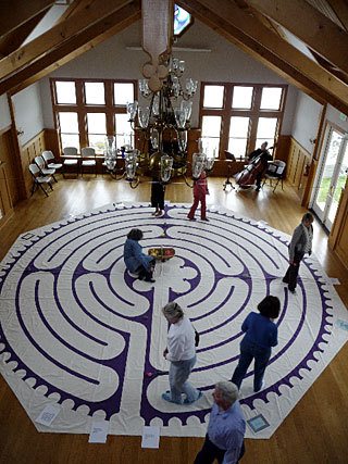 The canvas labyrinth at Emmanuel Episcopal Church.