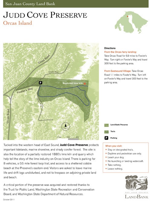 San Juan County Land Bank map of Judd Cove Preserve