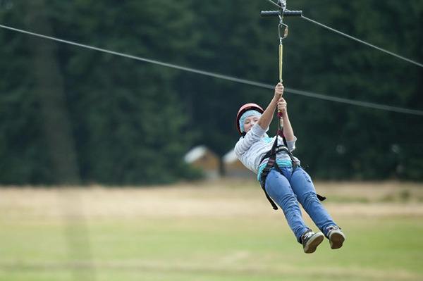 Camp Orkila zip line.