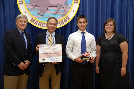 Josh Cook (third from left) accepting his Take Pride in America award in Washington