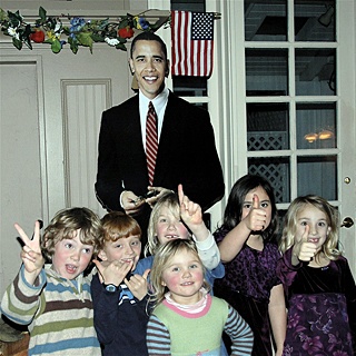 Some of Obama’s littlest fans during the Outlook Inn’s celebration.