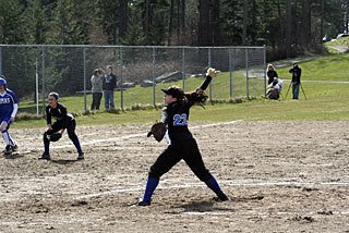 Pitcher Adria Garcia throws hard across the plate.