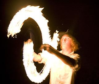 Forrest Gropp performing his “Fire Poi