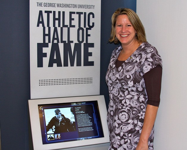 Tina Brown after she was inducted into the GWU athletic Hall of Fame.