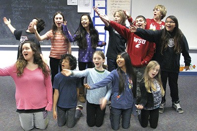 Orcas Island School District fifth and sixth grade choir students show off their talents.