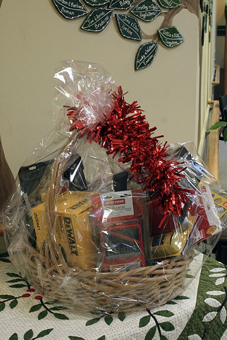 A gift basket waiting to be raffled off at the Orcas Senior Center's Festival of the Arts.