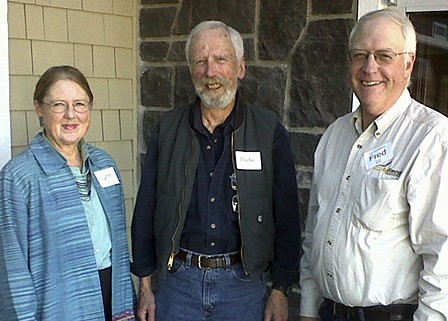 Pete Walmsley (center) was presented with the NW Area Conservation District Supervisor of the Year award by Lynn Bahrych