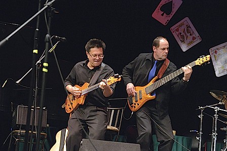 Gene Nery playing with Orcas Horns cohort Bruce Russell at the One World concert this year.