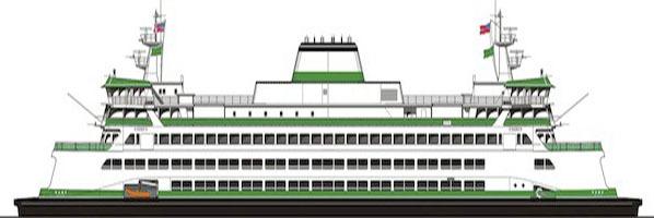 Construction of the next 144-car-ferry is under way.