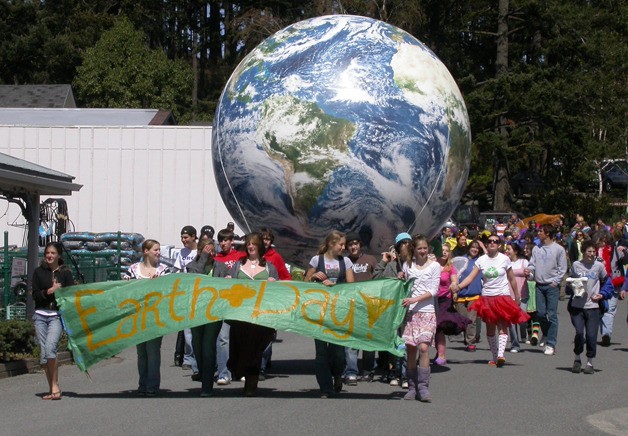 Last year's Earth Day parade through Eastsound.