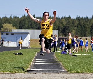 Alex Zoerb doing his best in the long jump