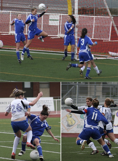 The Lady Vikings in action during Friday's game.