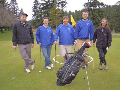 Left to right: Golf coach Justin Taylor