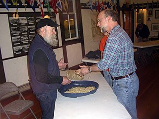 Dan Borman and Phil Heikkinen at the sustainable farming forum.