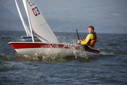 Quinn Freedman during the WIND Youth Clinic and Regatta in early July.