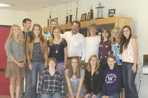 Associated Student Body members with Senator Kevin Ranker (back). Front row