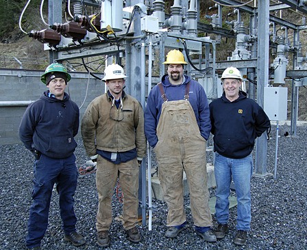 Orcas line crew in the Olga Substation: Scott Otto