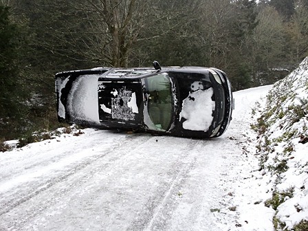 A non-injury vehicle crash on an icy road on Nov. 22.