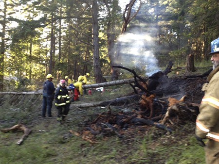 Responders working on the brush fire on June 12.