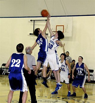 Jump ball against Mt. Vernon Shoreline Christian!