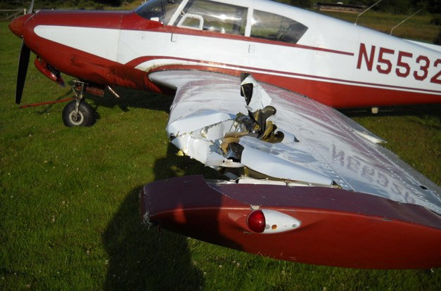 The single-engine Piper that crash-landed on Lopez on July 16.