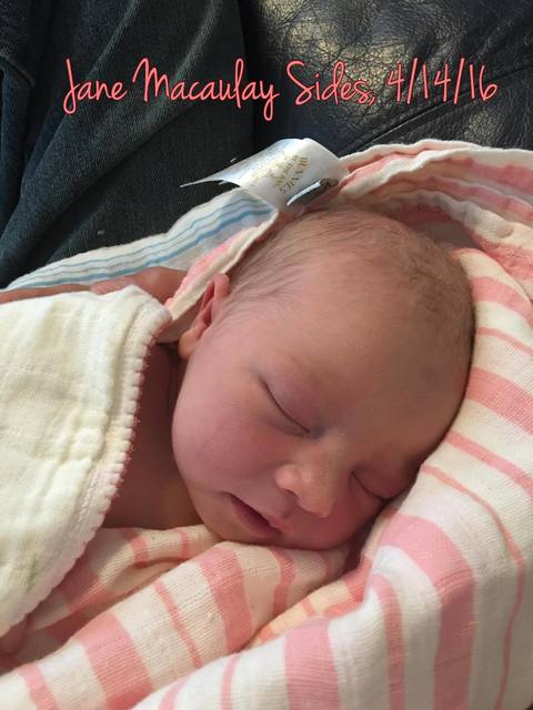 Birth announcement: Jane Sides