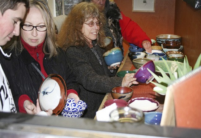 Guests coming to the Open Bowl event were treated to being able to choose from more than 50 handmade bowls.