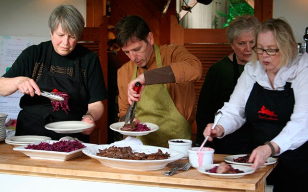 Chefs and volunteers.