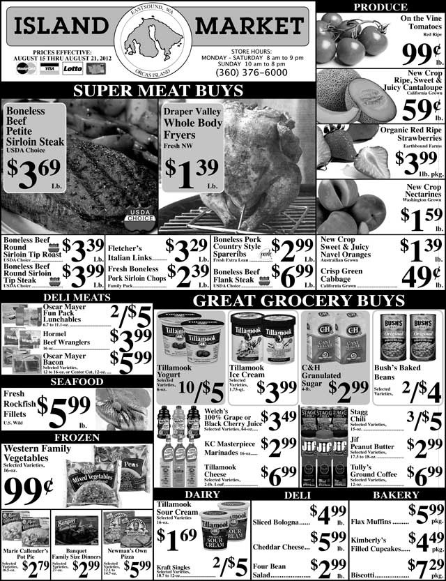 The correct version of this week's market specials.