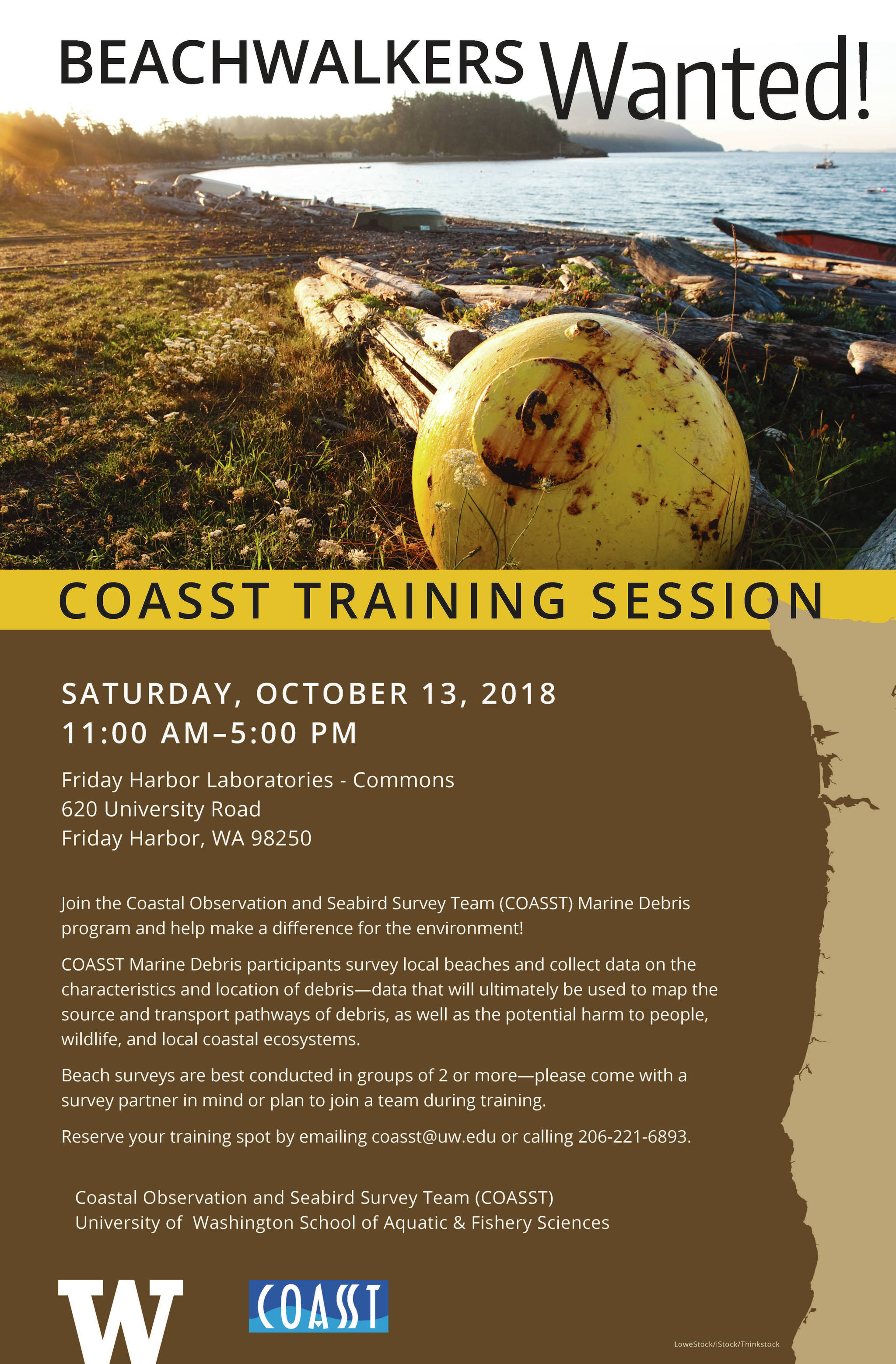 Marine debris surveying training in Friday Harbor