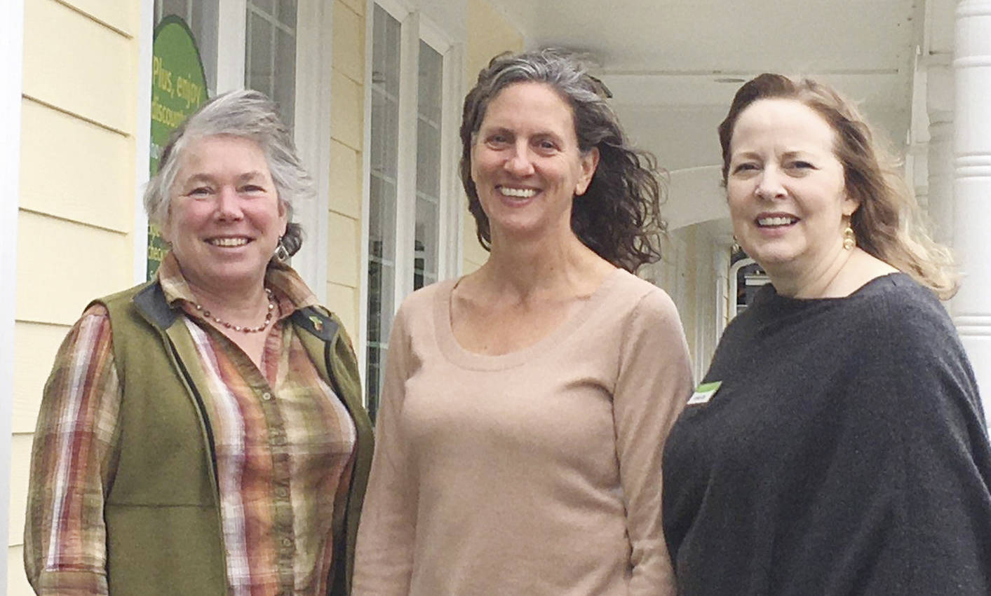 Left to right: Hilary Canty, executive director of OICF, Julie Brunner, OPAL housing manager and Jamie Cier, branch manager at Washington Federal Bank and member of the Island Loan Fund committee.