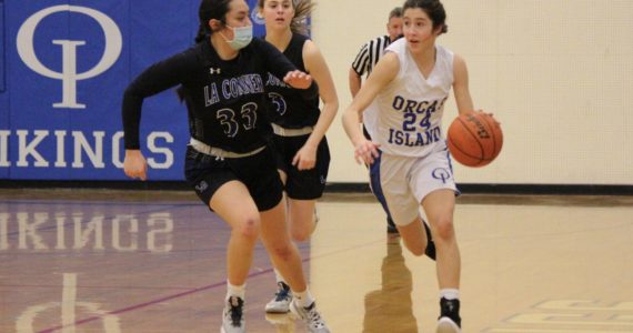 Corey Wiscomb photo
Freshman Ava Ashcraft sprints up the sideline against La Conner.