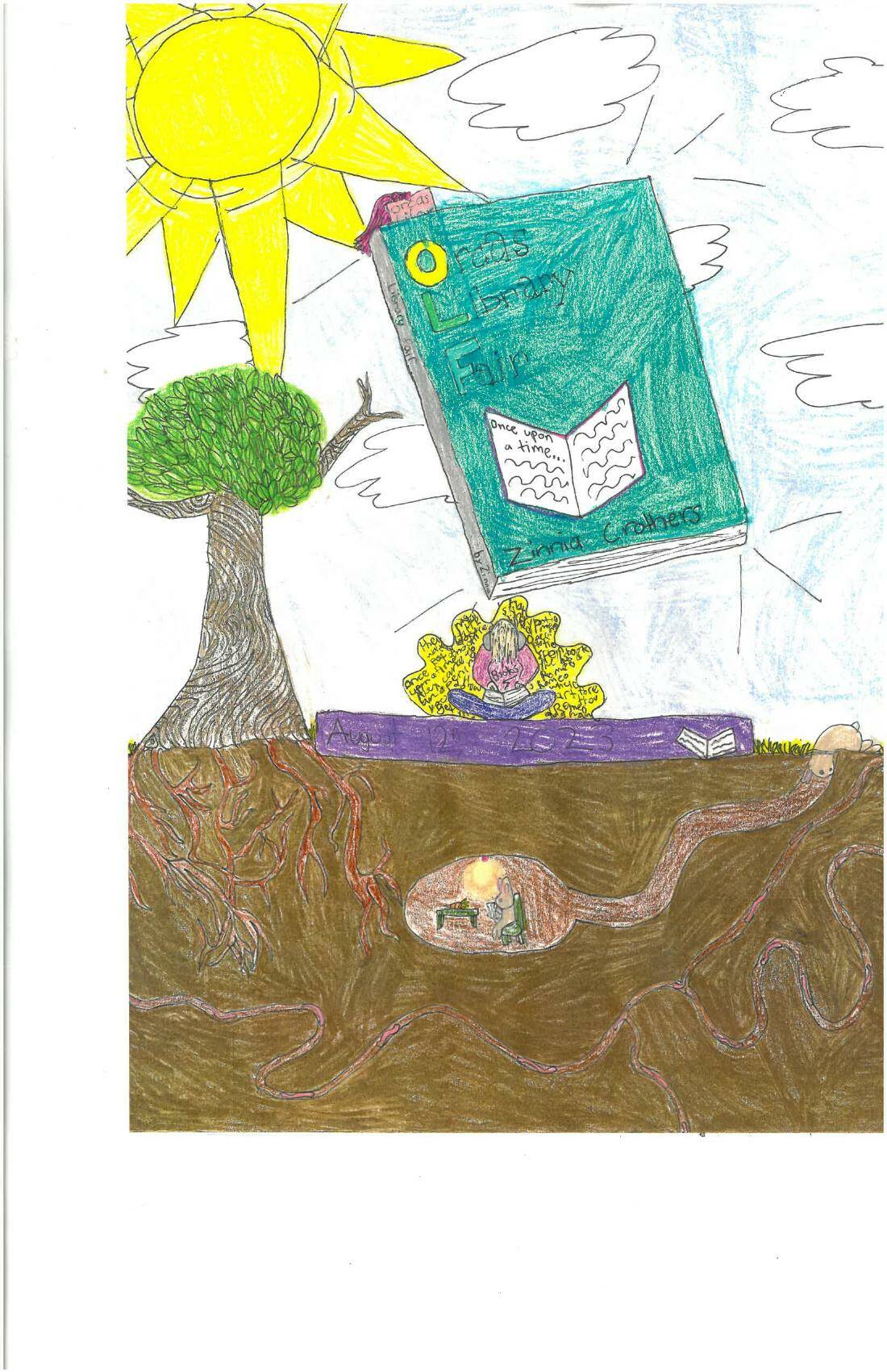 The under 13 winner of the Library Fair kid’s poster contest.