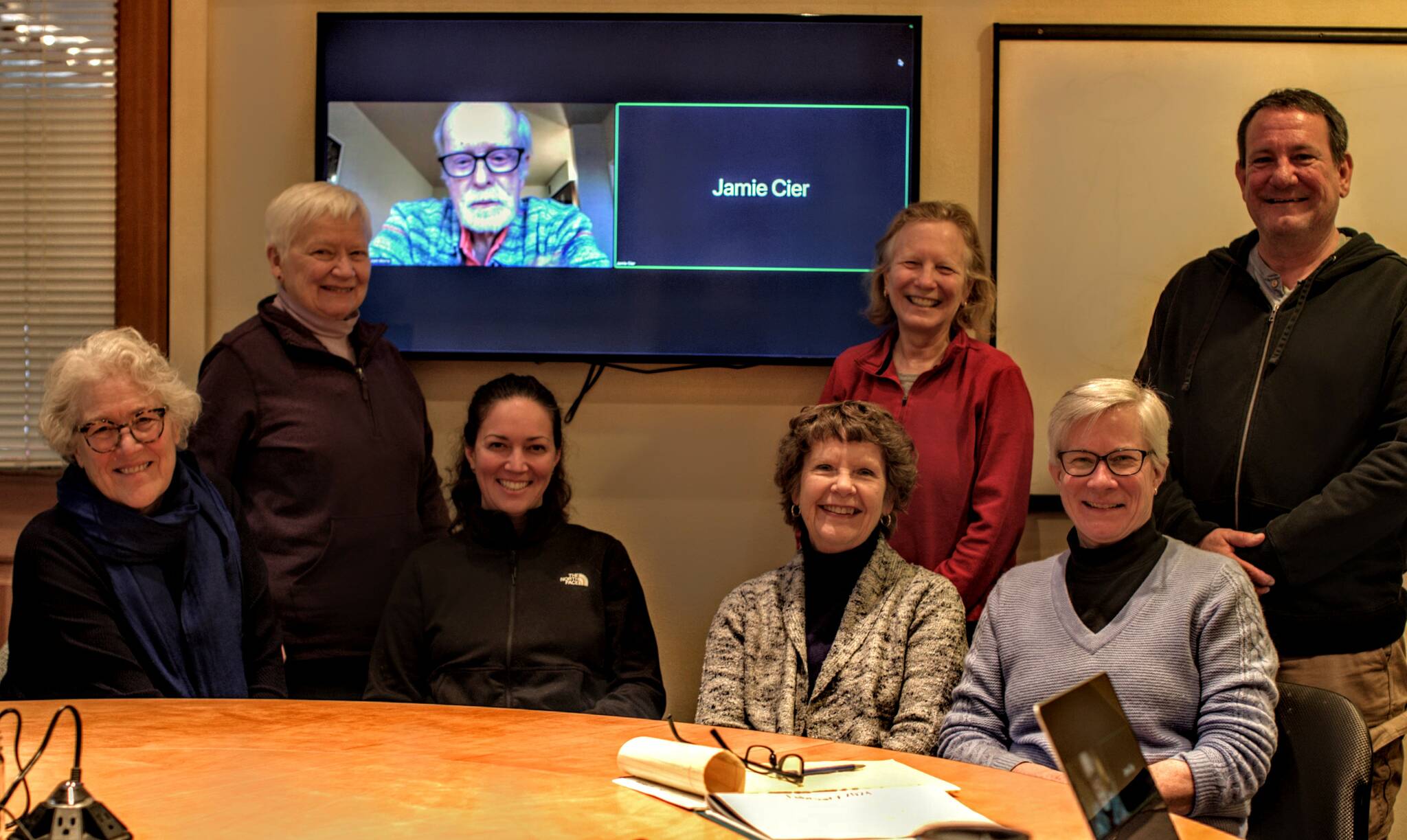 Contributed photo.
The Pea Patch Steering Committee, left to right: Lisa Steckley, Bonnie Burg, Bob Morris (via Zoom), Amanda Sparks, Jamie Cier (via Zoom by voice), Margie Bangs, Patricia Benton, Lisa Byers and Eros Belliveau.