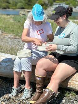 Contributed photo
Volunteers with Friends of the San Juans learning how to identify and report the highly invasive European green crab on beaches in the San Juan Islands.