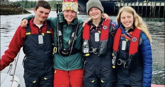 Submitted photo
The Juvenile Delinquents. From Left to right: Bryce Lutz (Bellingham), Willow Gray (Bellingham), Dagny Kruger (Orcas) and Else Ranker (Orcas).