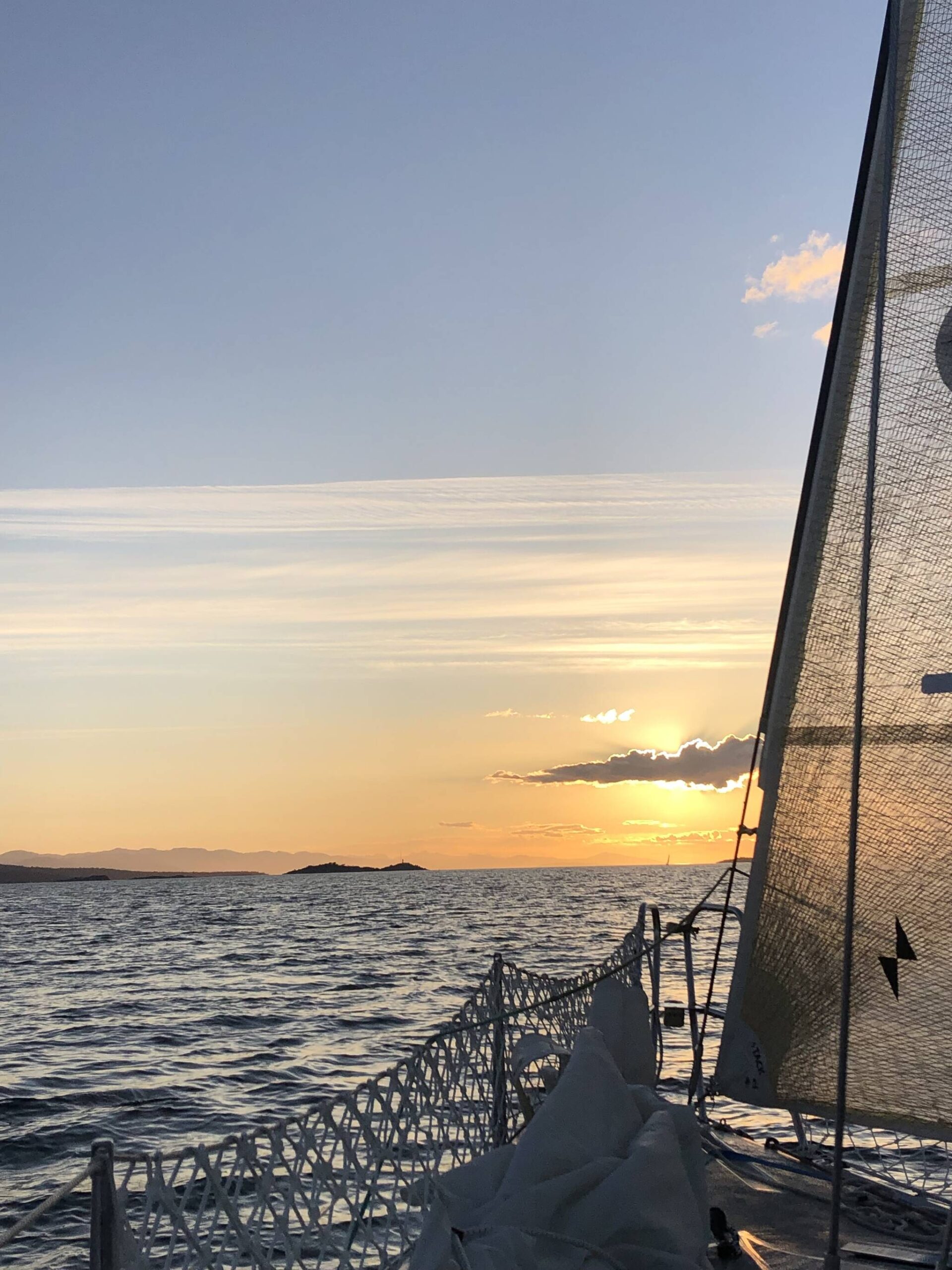 Sunset captured from the bow of the team’s boat, Loose Cannon, during the race
Submitted photo