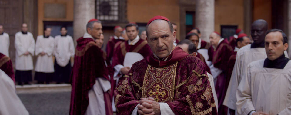 A scene from “Conclave.”
A scene from “Conclave.”
“Conclave.” Oscar nominees Ralph Fiennes, Stanley Tucci along with John Lithgow and Isabella Rossellini lead a brilliant cast in Academy Award-winning director Edward Berger’s thrilling adaption of Robert Harris’ high-stakes drama, in which Cardinals gather at the Vatican to elect a new Pope.
“Conclave.” Oscar nominees Ralph Fiennes, Stanley Tucci along with John Lithgow and Isabella Rossellini lead a brilliant cast in Academy Award-winning director Edward Berger’s thrilling adaption of Robert Harris’ high-stakes drama, in which Cardinals gather at the Vatican to elect a new Pope.