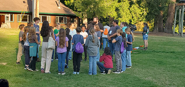 Kyler Morgan and his students.