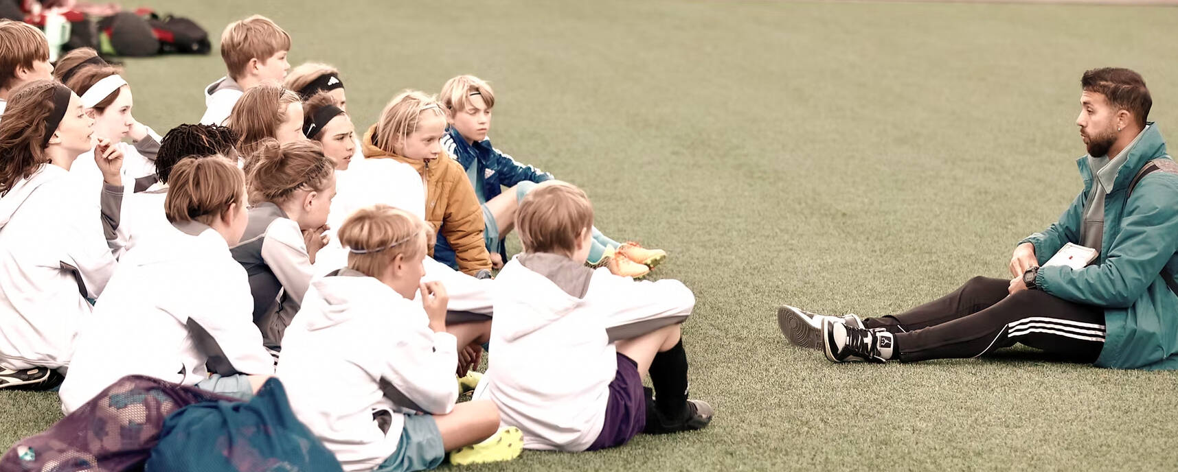 Coach Batu with some of Orcas Island’s young soccer players.